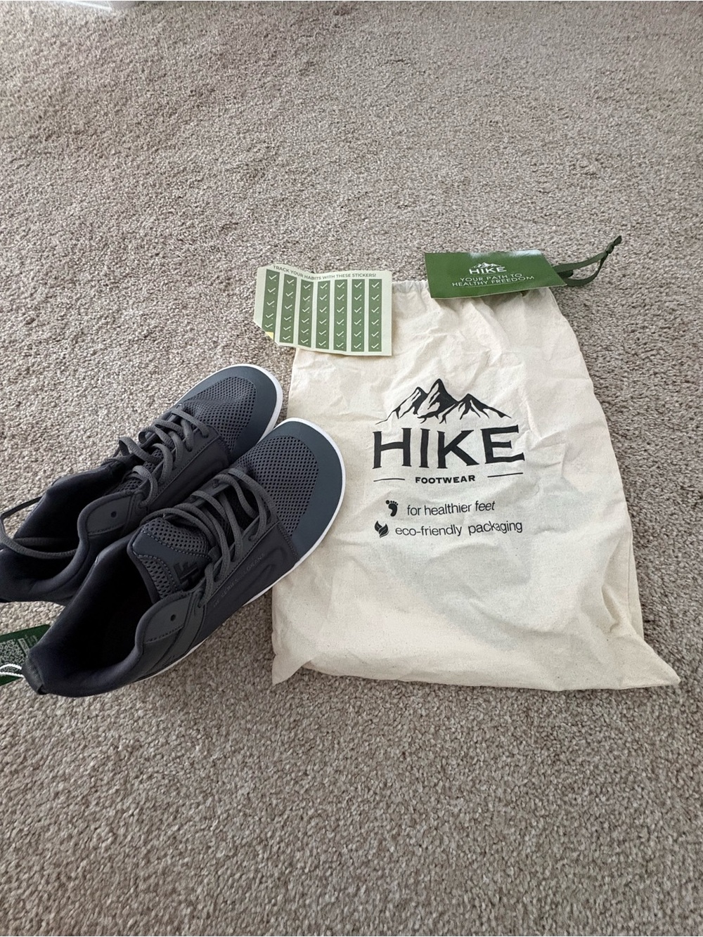 HIKE Footwear HF Series Lorana Barefoot Shoes Gray Black NEW w/ Bag & Tags
